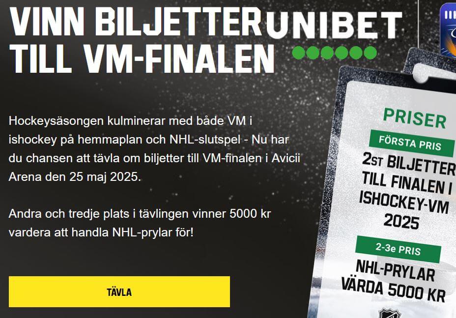 biljetter unibet vm final is hockey