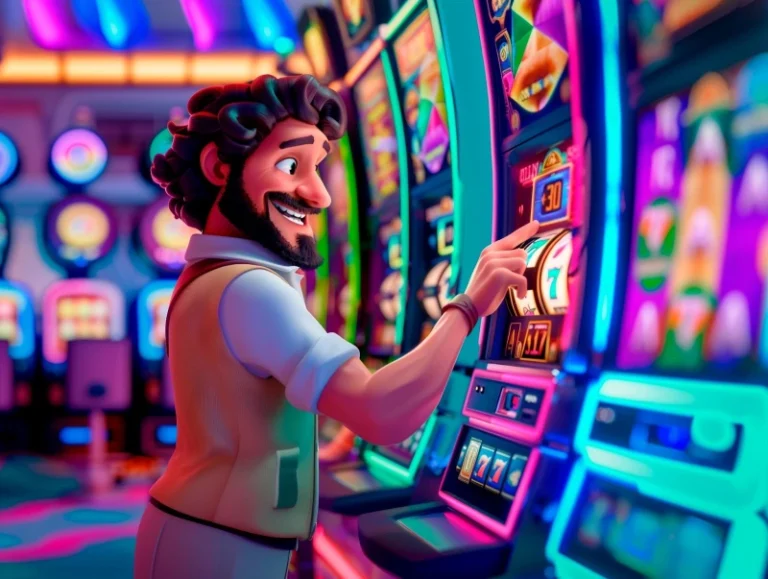 man som spelar casino slots